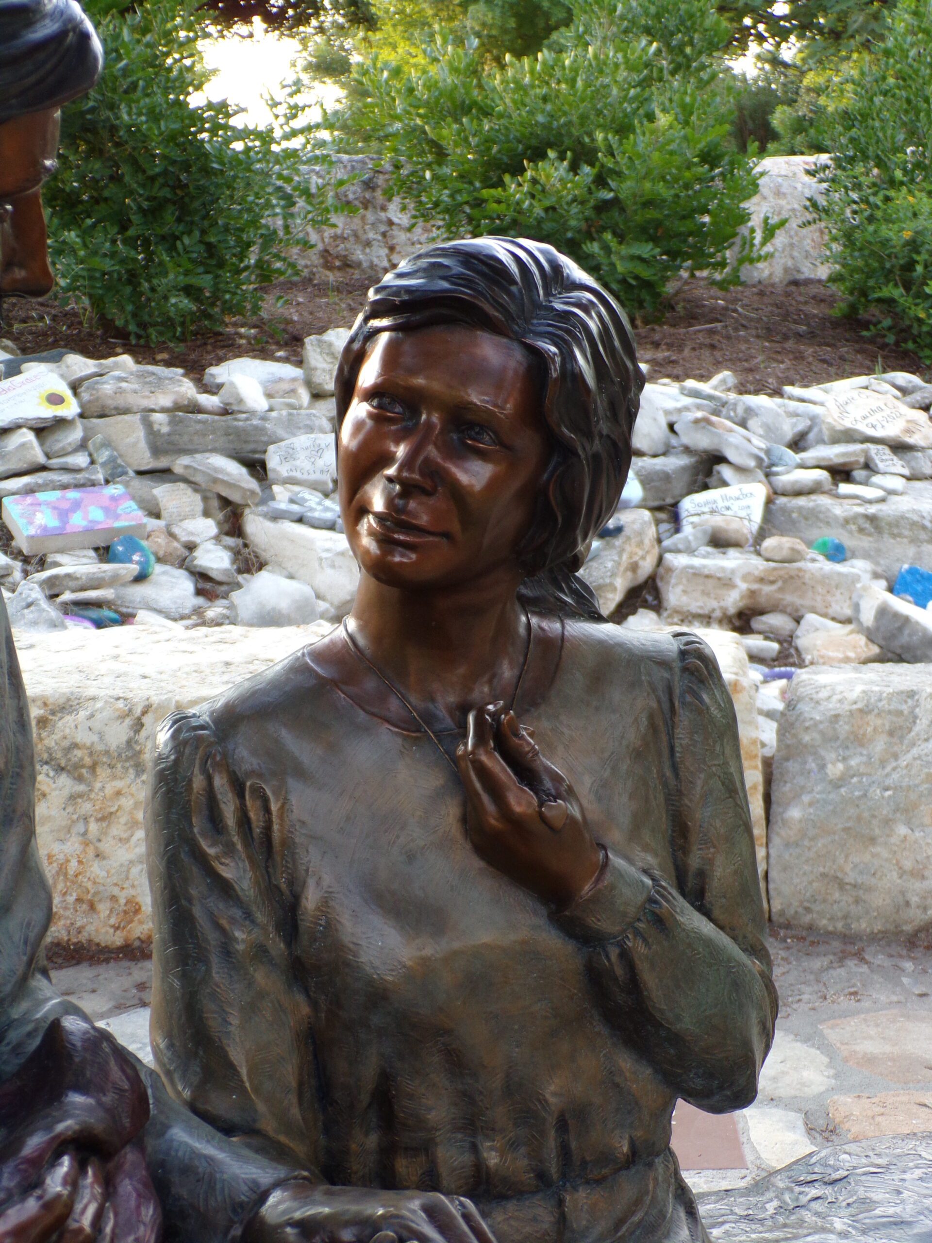 Close up of Mary in the Hope Sculpture